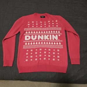 Pink Dunkin Christmas Sweater Size XL